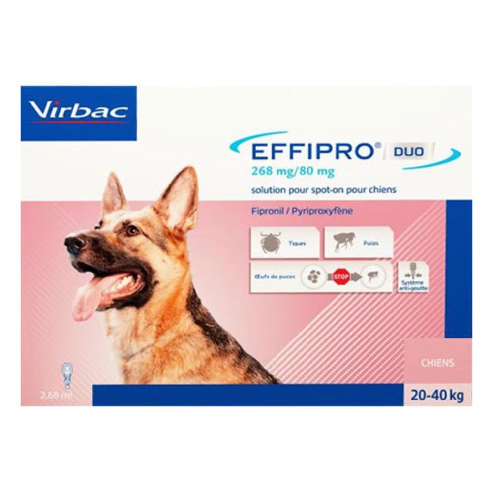 Effipro DUO Spot-On For Large Dogs 45 to 88 lbs (Pink)